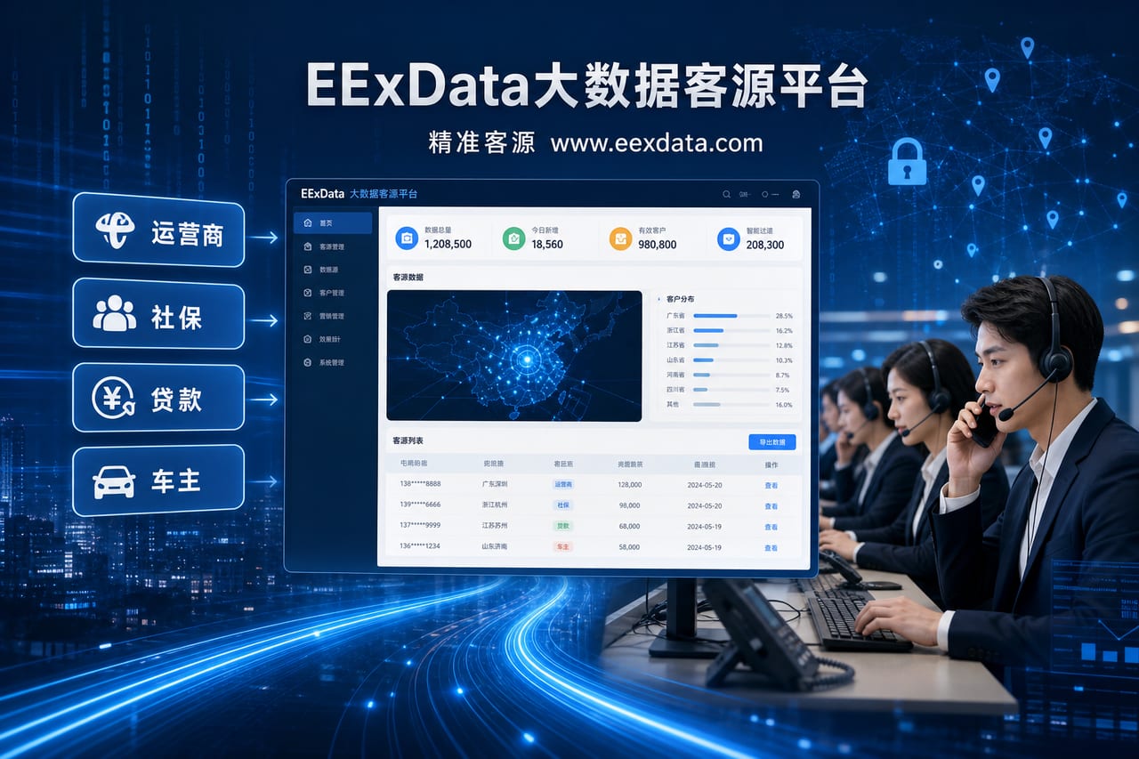 贷款数据购买不再踩坑：EExData用运营商与社保名单做精准电销